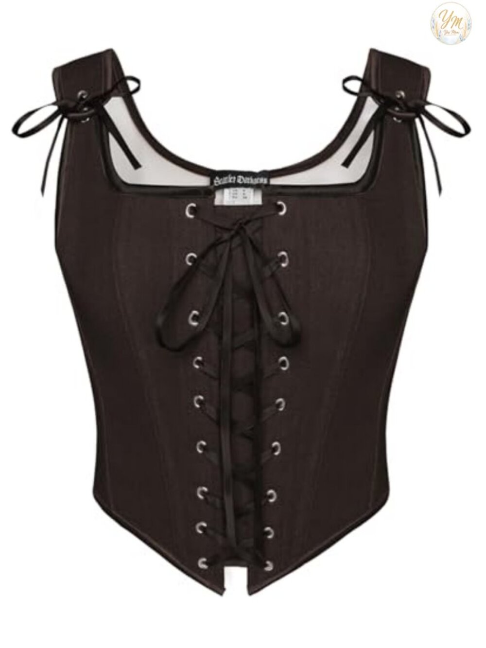 Renaissance Corset Top Lace Up Overbust Bustier Imitation Linen